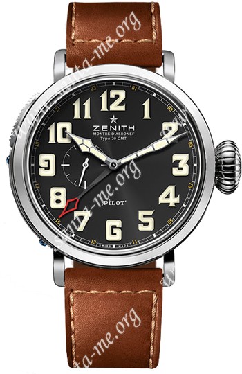 Zenith Pilot Montre d Aeronef Zenith Type 20 GMT Mens Wristwatch 03.2430.693-21.C723
