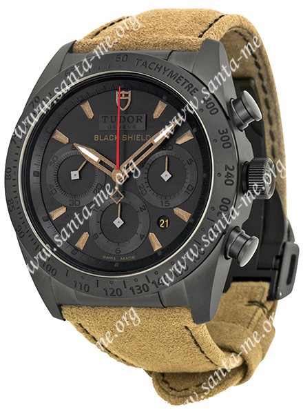 Tudor Fastrider Black Shield Chronograph Mens Wristwatch 42000CN-ALCANTARA