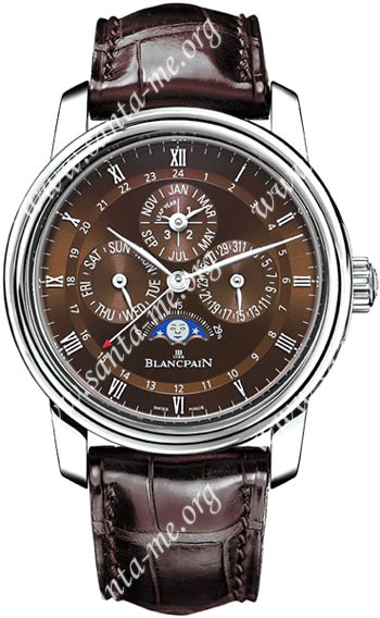 Blancpain Perpetual Calendar GMT Havana Mens Wristwatch 4277.3446.55B