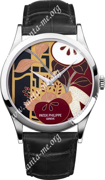 Patek Philippe Enamel Artwork Dial Unisex Wristwatch 5077P-098