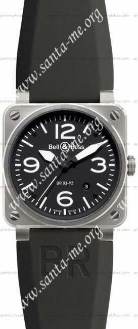 Bell & Ross BR 03-92 Steel Mens Wristwatch BR0392-BL-ST
