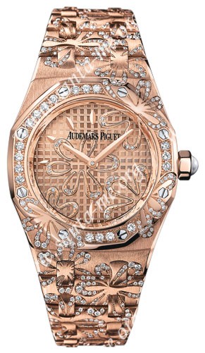 Audemars Piguet Royal Oak Floral Quartz 33mm Ladies Wristwatch 67617OR.ZZ.1235OR.01