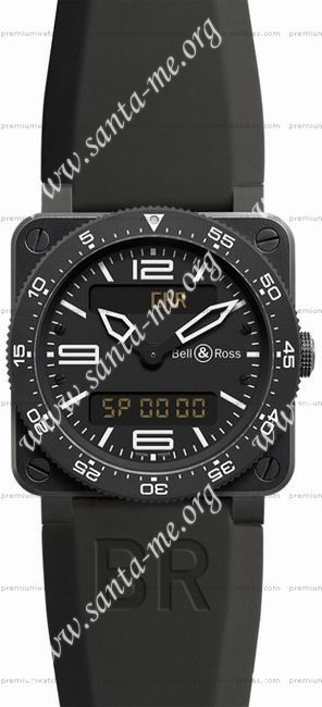 Bell & Ross BR 03 Type Aviation Carbon Mens Wristwatch BR0392-AVIA-CA