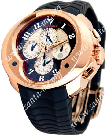 Franc Vila Chronograph Master Quantieme Mens Wristwatch 8.03-FVa129-A-RG-GS-rbr