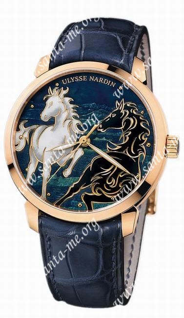 Ulysse Nardin Classico Enamel Mens Wristwatch 8156-111-2/CHEVAL