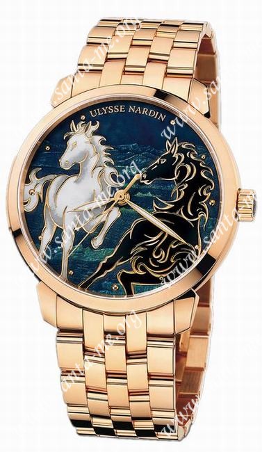Ulysse Nardin Classico Enamel Mens Wristwatch 8156-111-8/CHEVAL