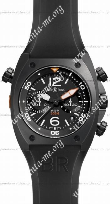 Bell & Ross BR 02-94 Chronographe Carbon Mens Wristwatch BR02-CHR-BL-CA