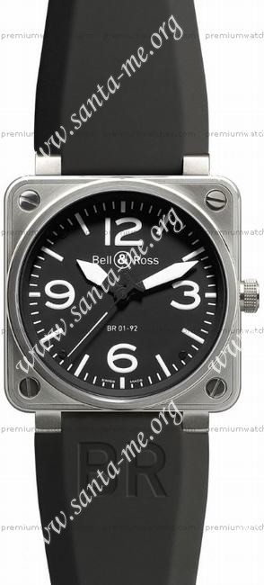 Bell & Ross BR 01-92 Steel Mens Wristwatch BR0192-BL-ST