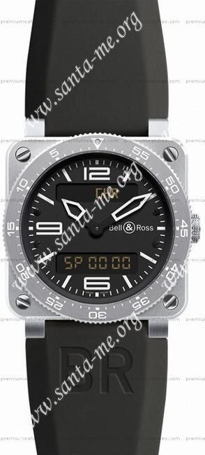 Bell & Ross BR 03 Type Aviation Steel Mens Wristwatch BR0392-AVIA-ST