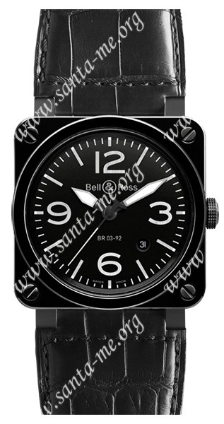Bell & Ross Aviation BR0392-Black Ceramic Mens Wristwatch
