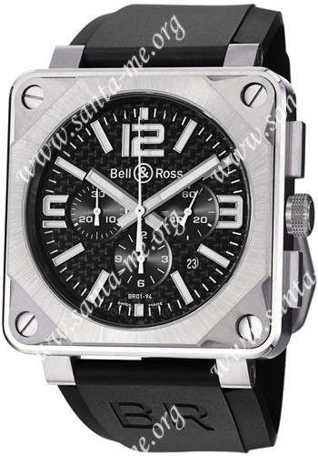 Bell & Ross Aviation Chronograph Mens Wristwatch BR01-94TTNMCRBN