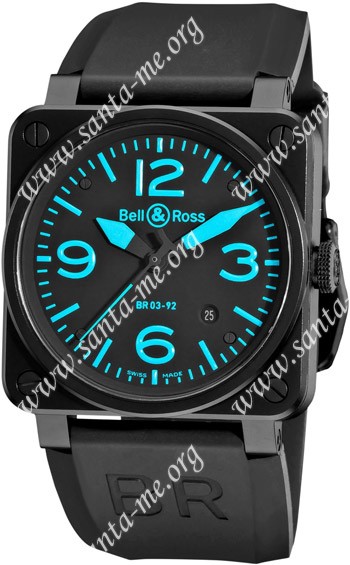 Bell & Ross BR03 Mens Wristwatch BR03-92BLUE