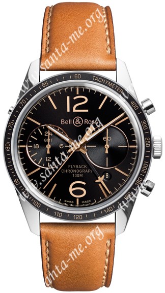 Bell & Ross Vintage BRV126-FLYBACK-GMT Mens Wristwatch