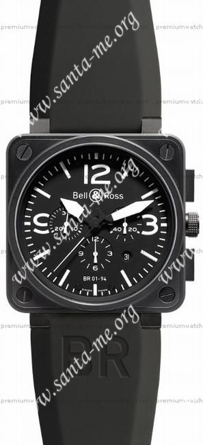 Bell & Ross BR 01-94 Chronographe Carbon Mens Wristwatch BR0194-BL-CA