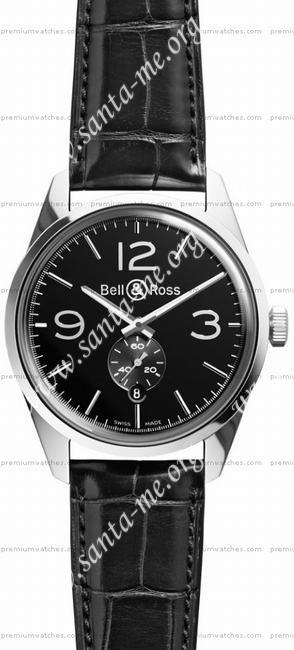 Bell & Ross BR 123 Officer Mens Wristwatch BRG123-BL-ST/SCR