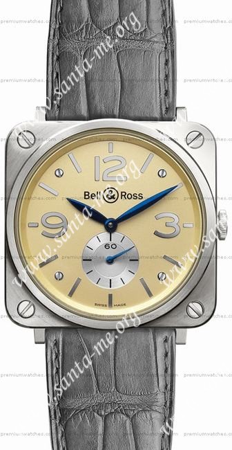 Bell & Ross BR S Mecanique White Gold Unisex Wristwatch BRS-WHGOLD-IVORY_D