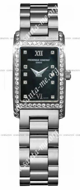Frederique Constant Carree Quartz Diamonds Ladies Wristwatch FC-200BDC1D6B