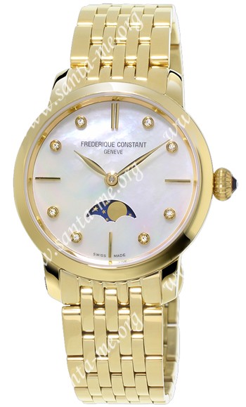 Frederique Constant Slim Line Moonphase Ladies Wristwatch FC-206MPWD1S5B
