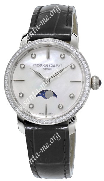 Frederique Constant Slim Line Moonphase Ladies Wristwatch FC-206MPWD1SD6
