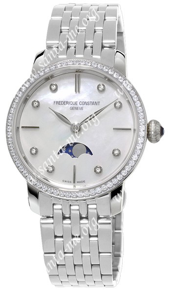 Frederique Constant Slim Line Moonphase Ladies Wristwatch FC-206MPWD1SD6B