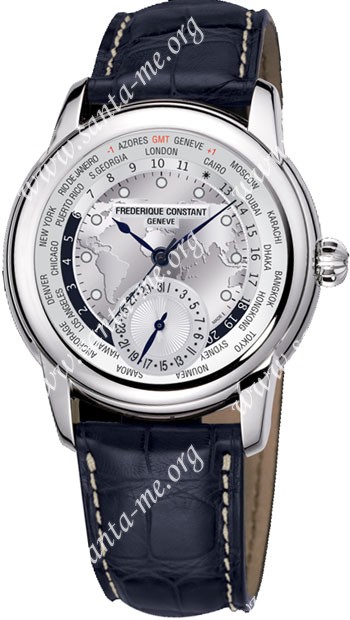 Frederique Constant Worldtimer Mens Wristwatch FC-718WM4H6