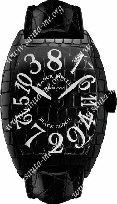 Franck Muller Black Croco Large Mens Wristwatch 8880 CH BLK CRO
