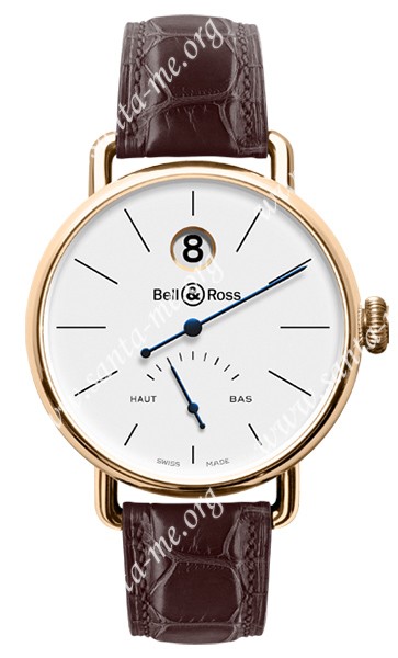 Bell & Ross WW1 Heure Sautante Rose Gold Mens Wristwatch