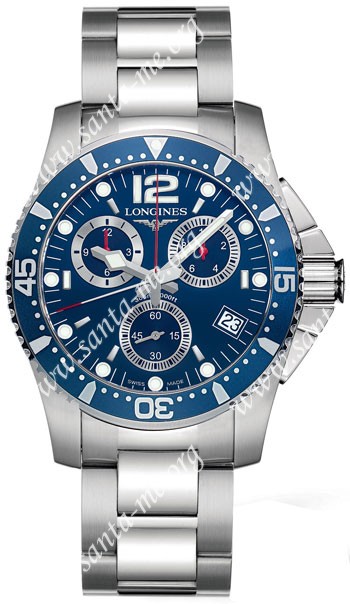 Longines Hydro Conquest Quartz Mens Wristwatch L3.643.4.96.6