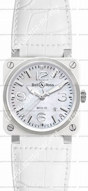 Bell & Ross BR 03-92 White Ceramic Mens Wristwatch BR0392-WH-C