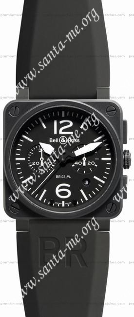 Bell & Ross BR 03-94 Chronographe Carbon Mens Wristwatch BR0394-BL-CA