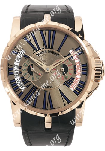 Roger Dubuis Excalibur Triple Time Zone Mens Wristwatch RDDBEX0126