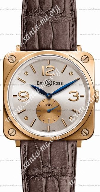 Bell & Ross BR S Mecanique Pink Gold Unisex Wristwatch BRS-PKGOLD-PEARL_D