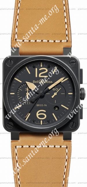 Bell & Ross BR 03-94 Chronographe Heritage Mens Wristwatch BR0394-HERITAGE
