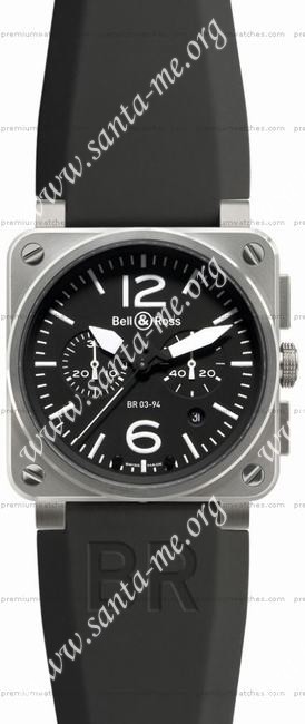 Bell & Ross BR 03-94 Chronographe Steel Mens Wristwatch BR0394-BL-ST
