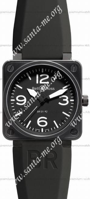 Bell & Ross BR 01-92 Carbon Mens Wristwatch BR0192-BL-CA