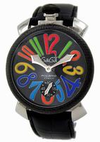GaGa Milano Manual 48mm PVD/Carbon Fibre Men Wristwatch 5015.BK